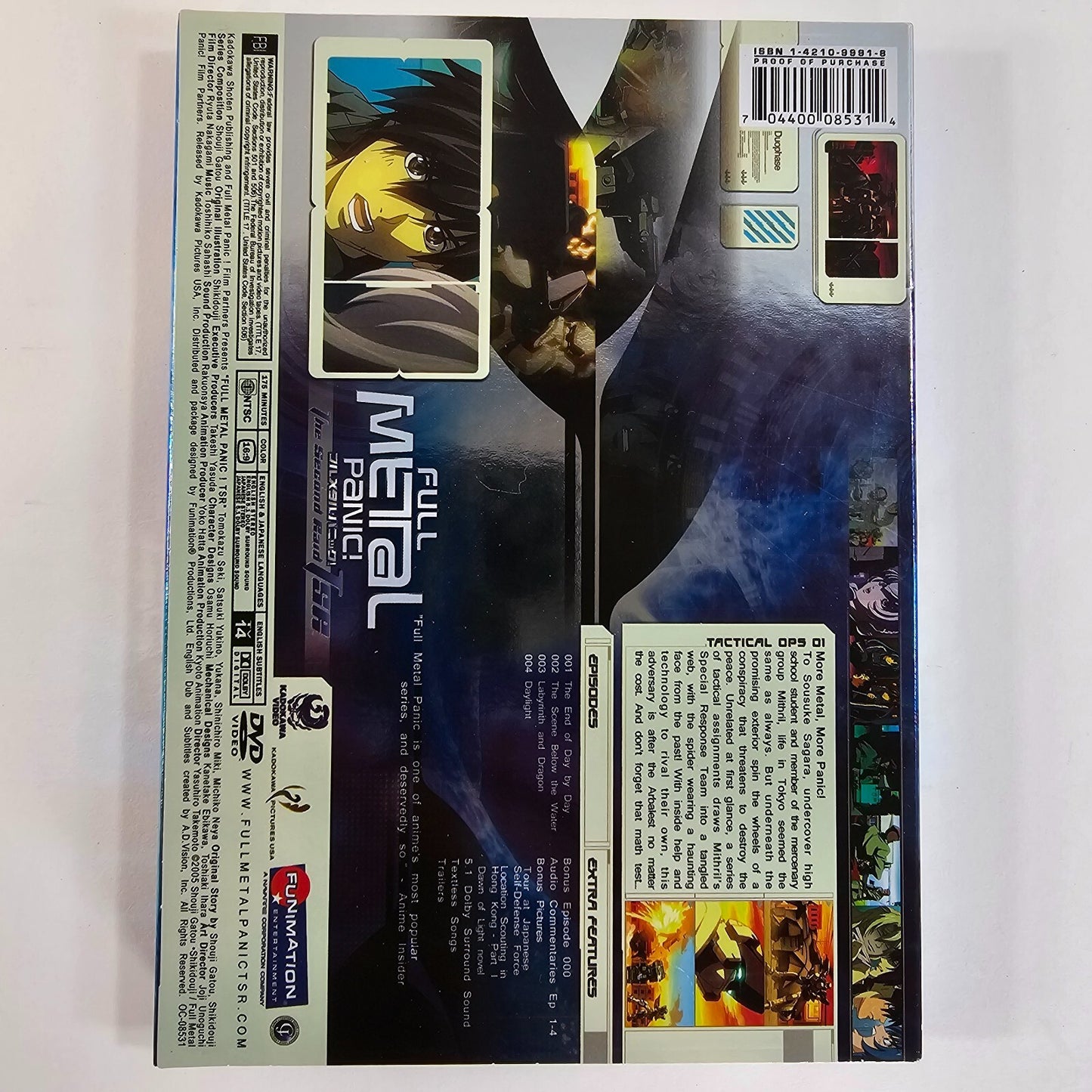 Full Metal Panic: The Second Raid TSR - Vol. 1 (DVD, 2007) with Slipcover NEW