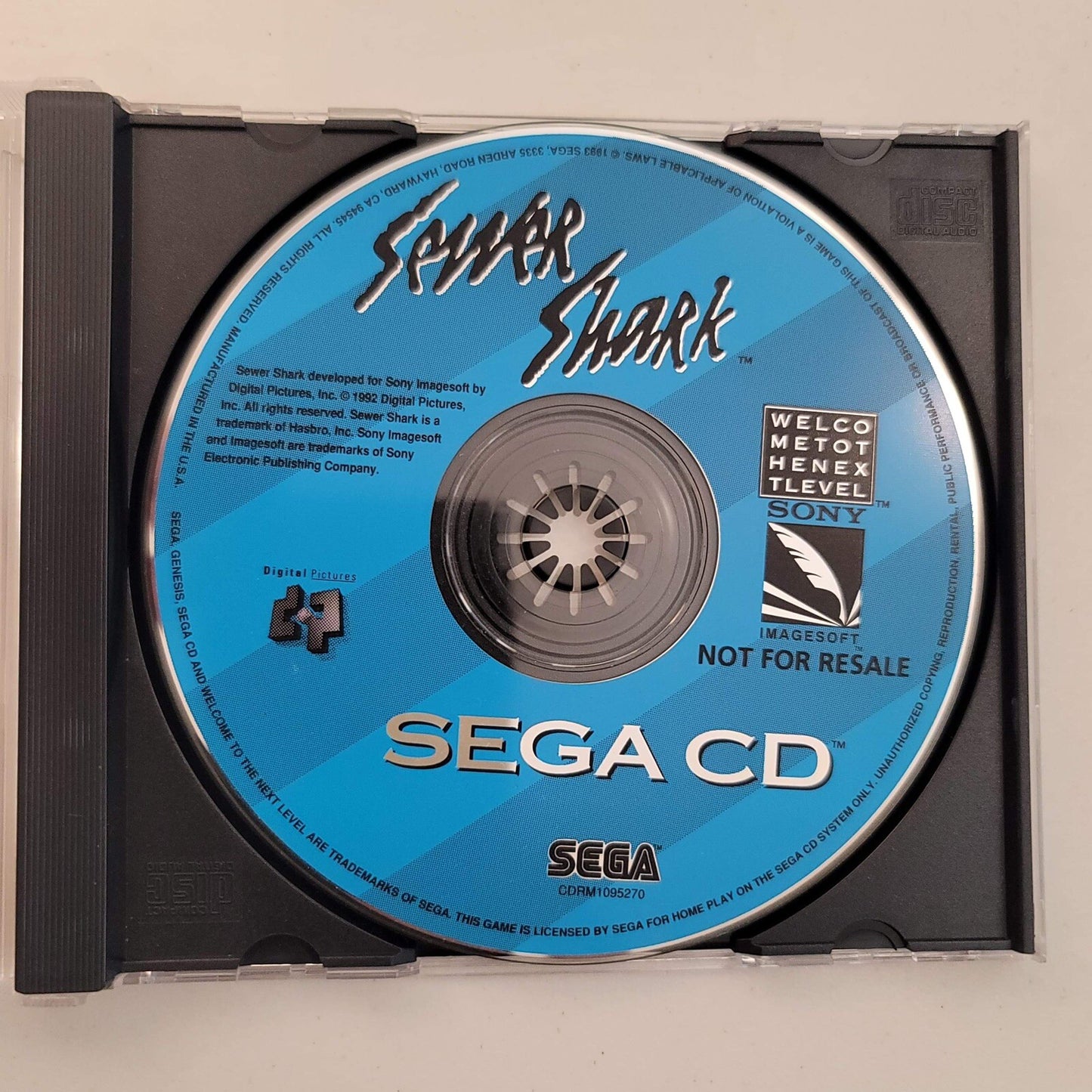 Sewer Shark (Sega CD, 1992) Not for Resale Game Disc