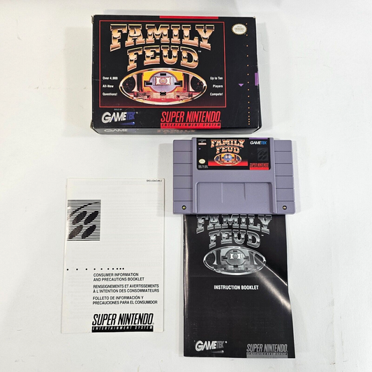 Family Feud (Super Nintendo Entertainment System, 1993) Game Box Manual Insert