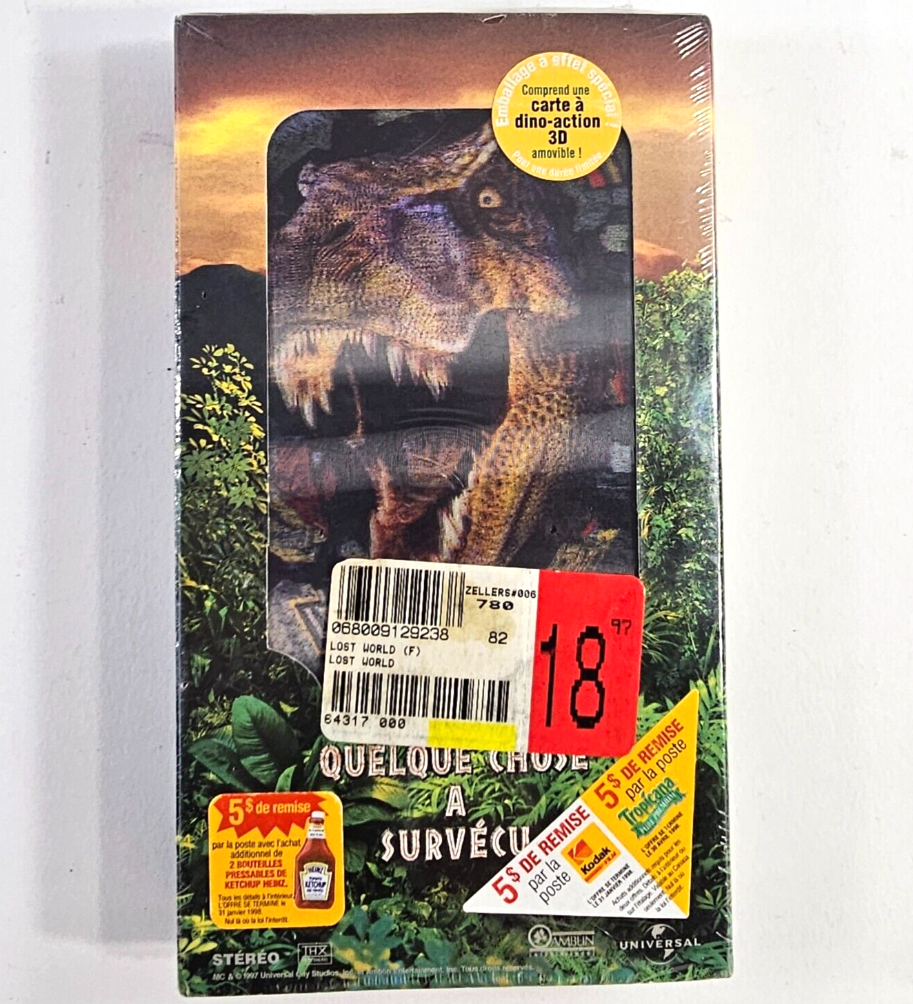 Le Monde Perdu: Jurassic Park (VHS, 1997) Lenticular Cover - New, Sealed