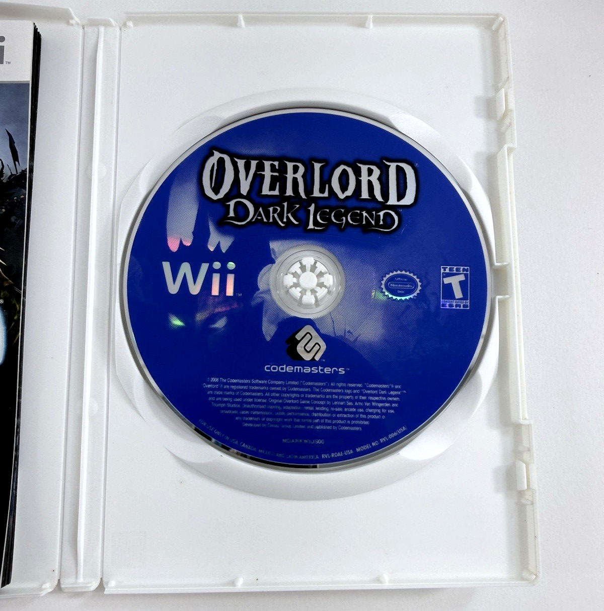 Overlord: Dark Legend (Nintendo Wii, 2009) Game, Case, Manual - Tested