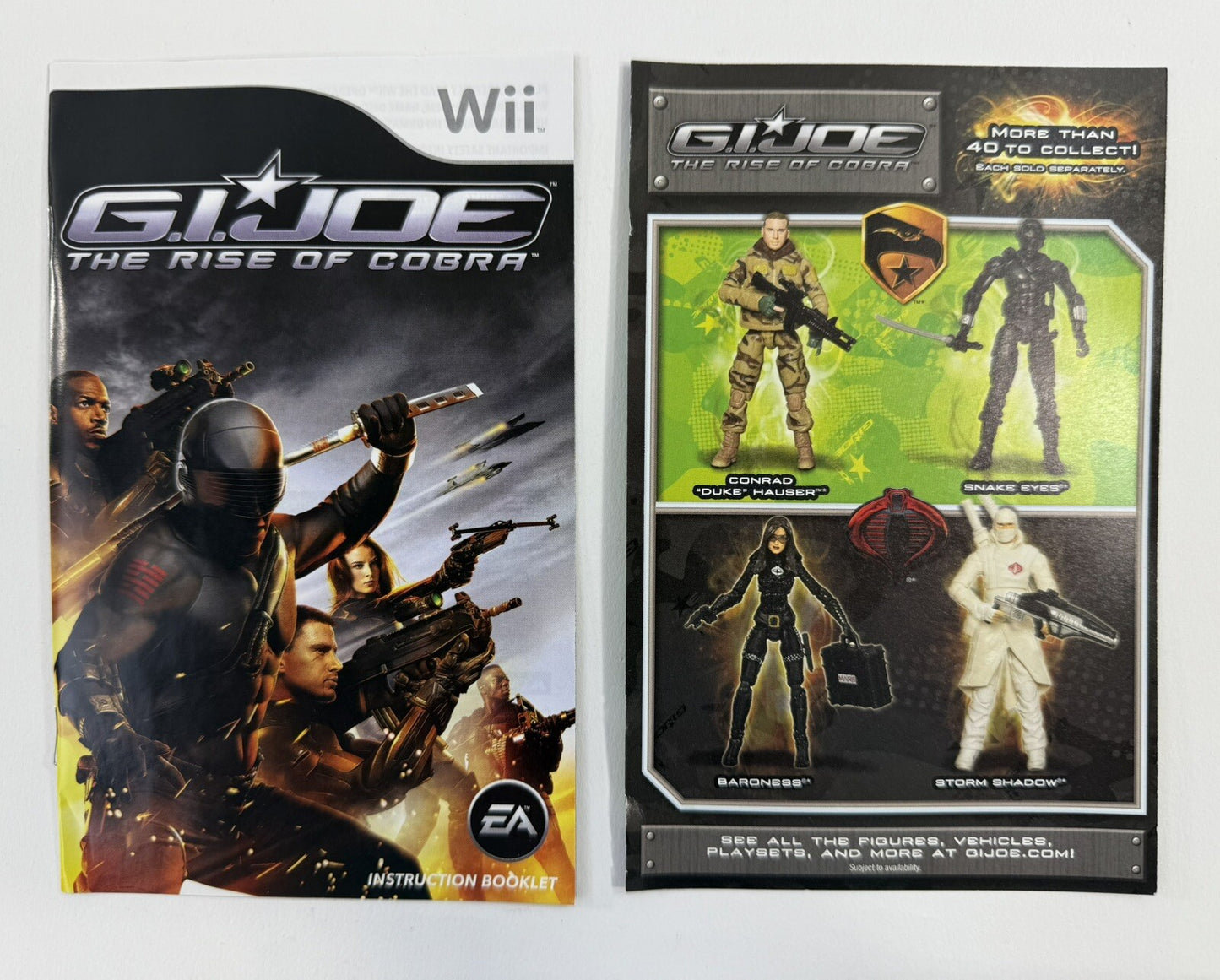G.I. Joe: The Rise of Cobra (Nintendo Wii, 2009) Game Case Manual Insert -Tested