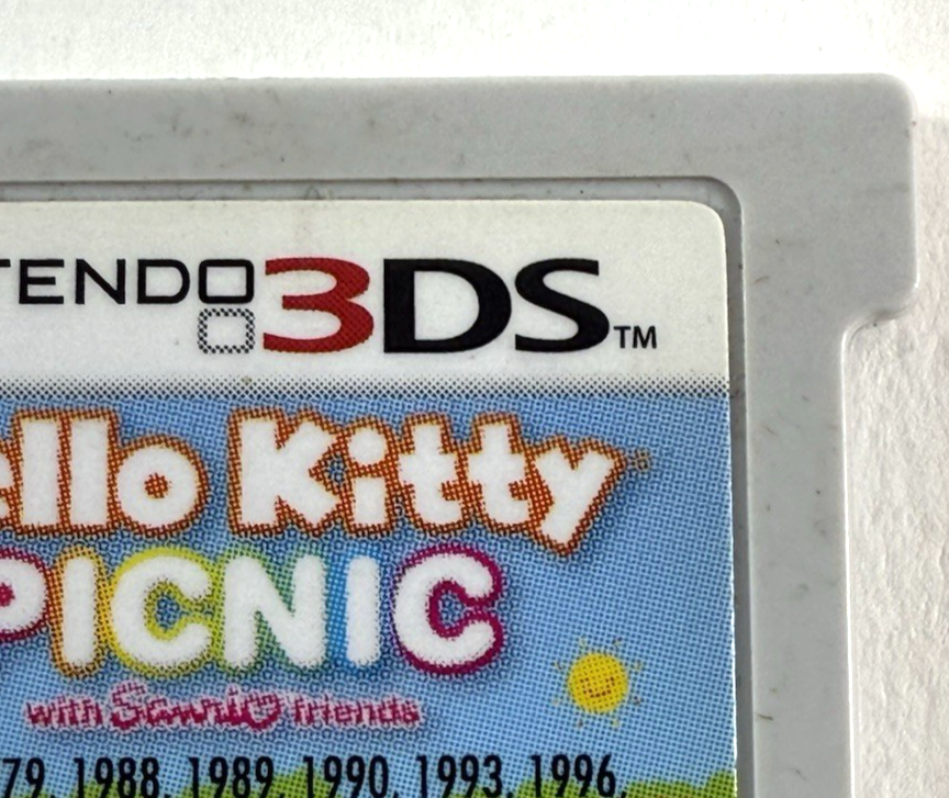 Hello Kitty Picnic w/ Sanrio Friends (Nintendo 3DS, 2012) Game Cartridge & Case