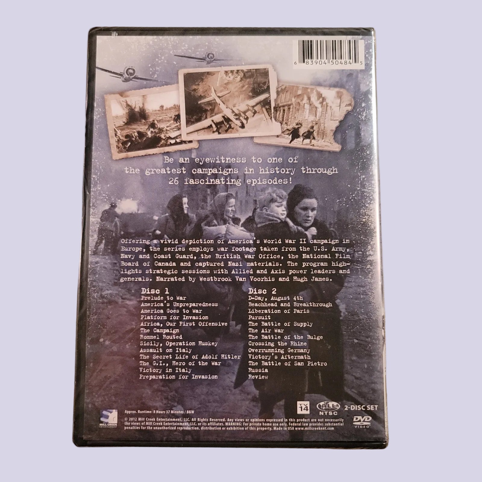 War In Europe - A Complete Chronicle of America's WWII European Campaign rear side of mini series set.