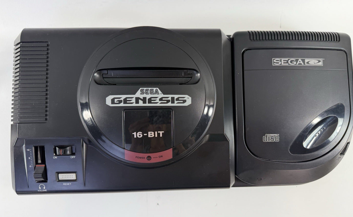 Sega Genesis Model 1 & Sega CD Model 2 with Controller and Accessories - Tested