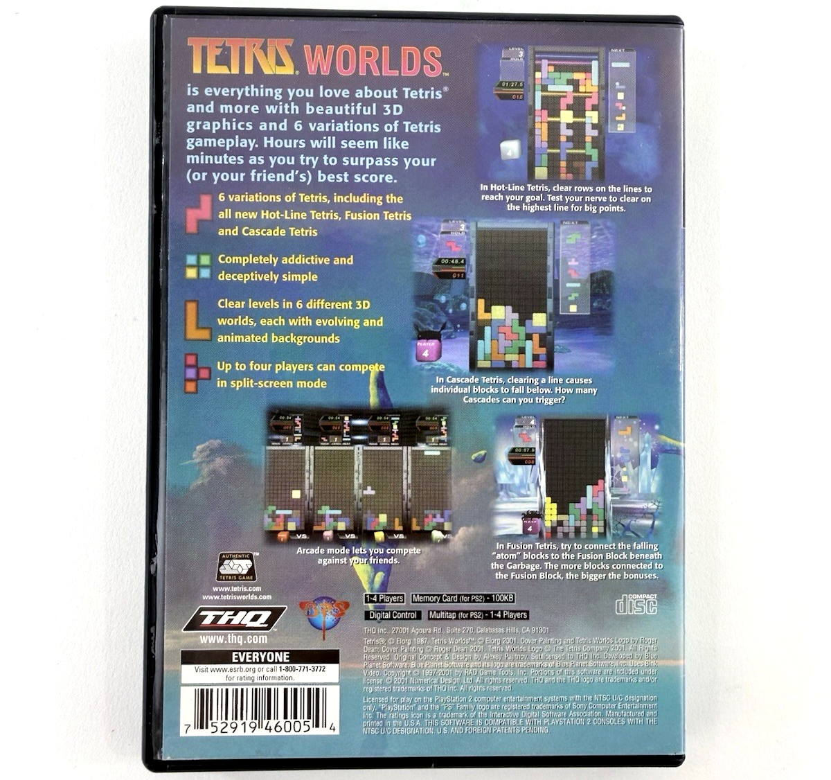 Tetris Worlds -- Roger Dean Variant (PlayStation 2, 2002) Game and Case - Tested