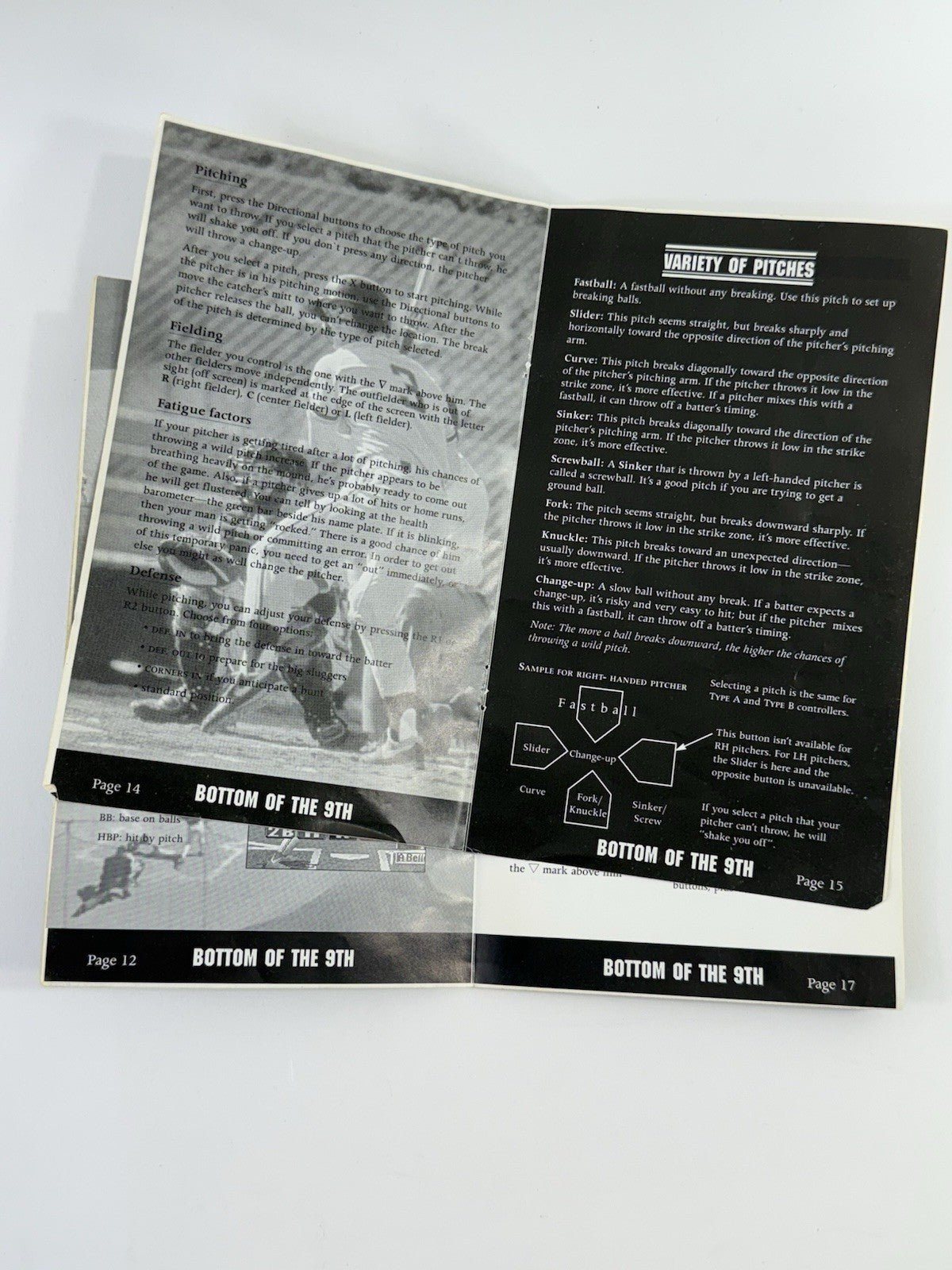 Bottom of the 9th [Long Box] (PlayStation 1, 1996) Game Case Manual - Tested