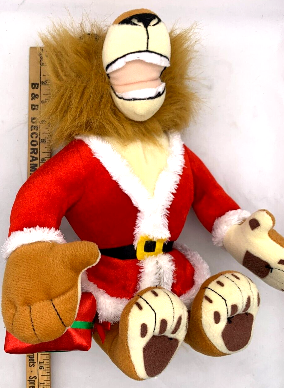 Gemmy 2009 Dreamworks Merry Madagascar 16" Alex the Lion Holiday Plush