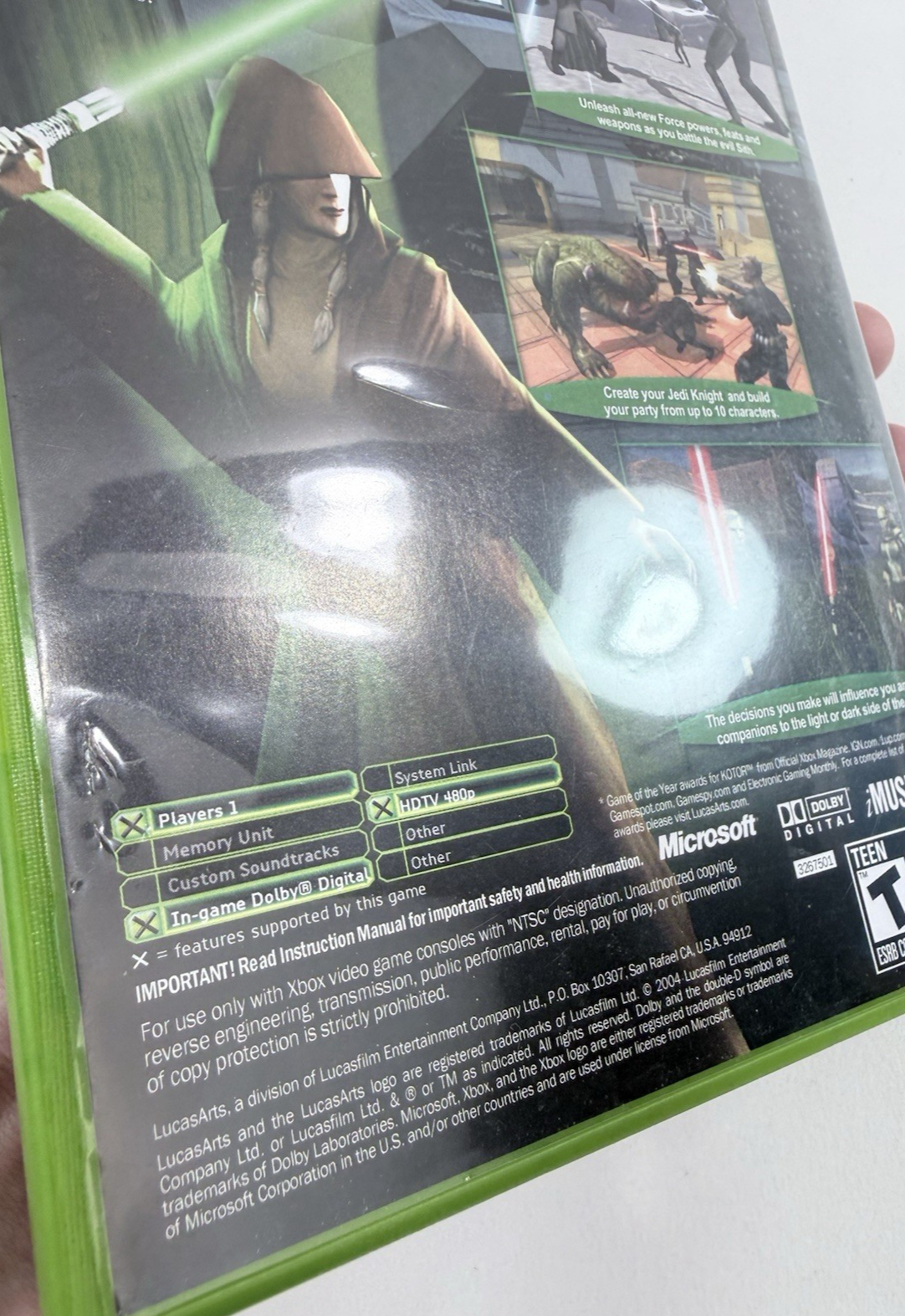 Star Wars: Knights of the Old Republic II (Xbox, 2004) Game Case Manual Reg.