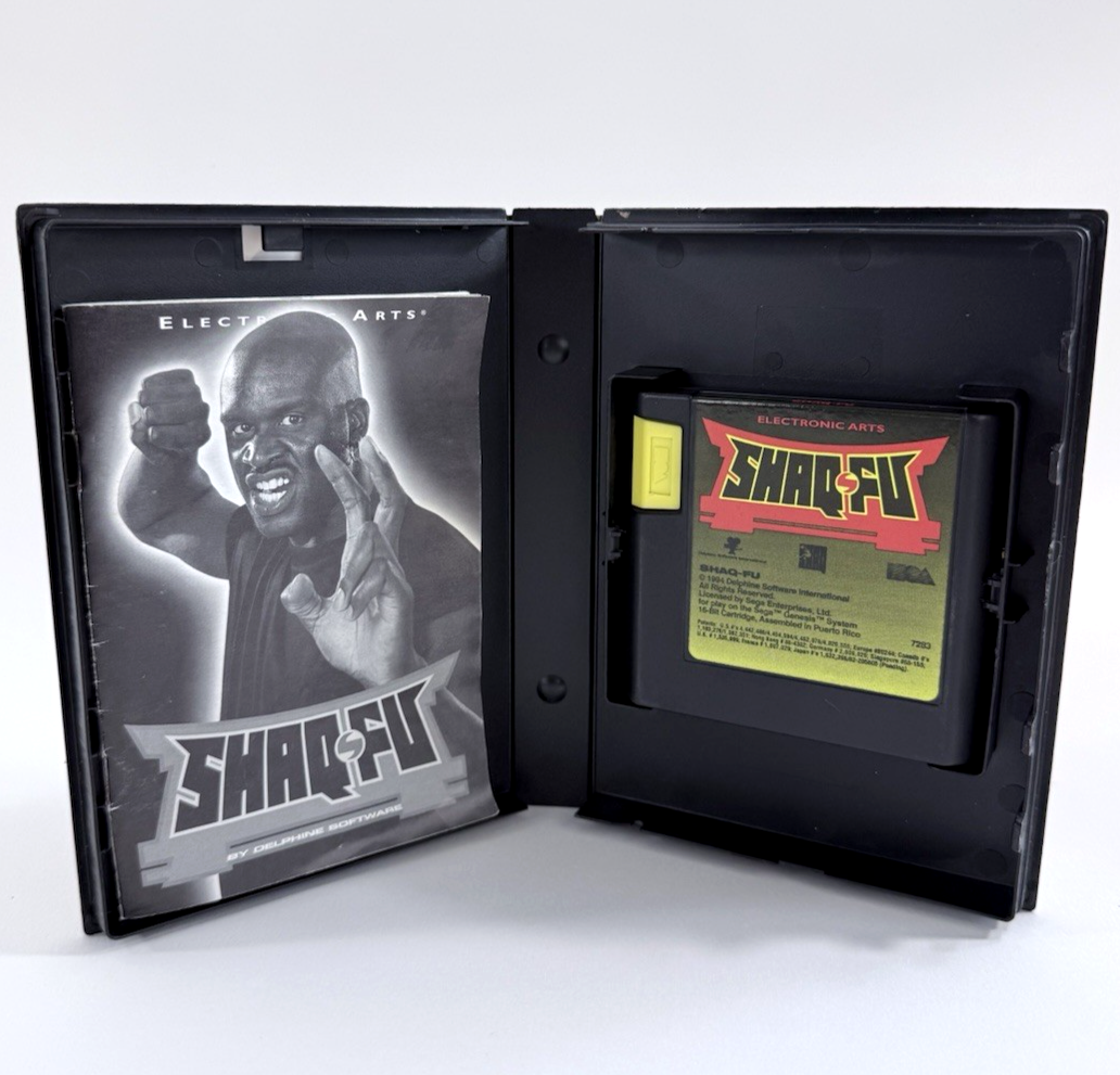Shaq-Fu (Sega Genesis, 1994) Game, Case, Manual - Tested and Working