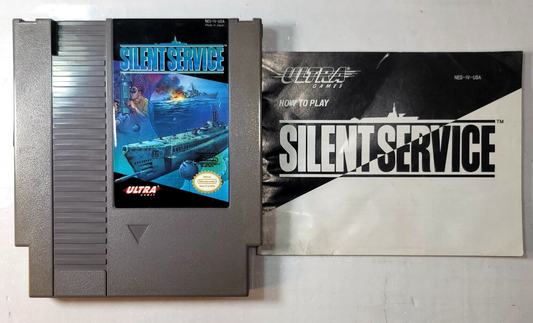 Silent Service (Nintendo Entertainment System, 1989) Game and Manual