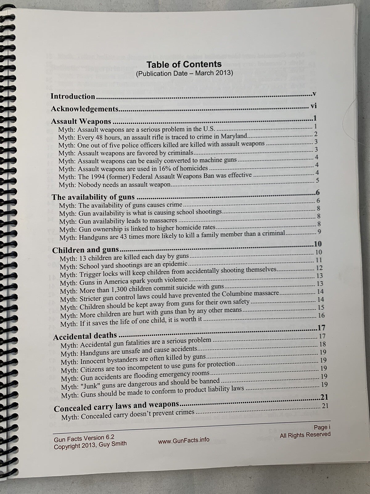 GUN FACTS By Guy Smith Version 6.2 2013