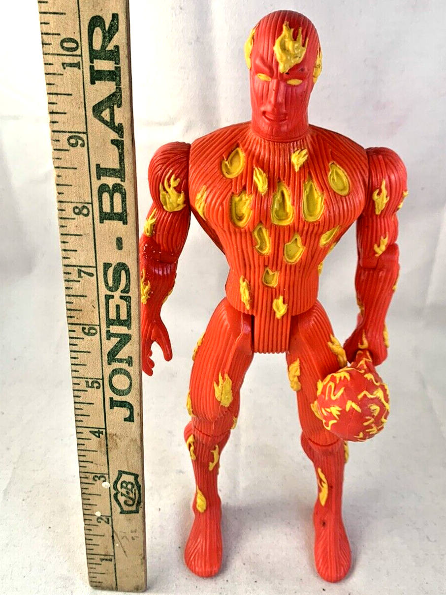 ToyBiz 1994 Marvel Deluxe 10” Action Figure Fantastic Four Human Torch + Torch
