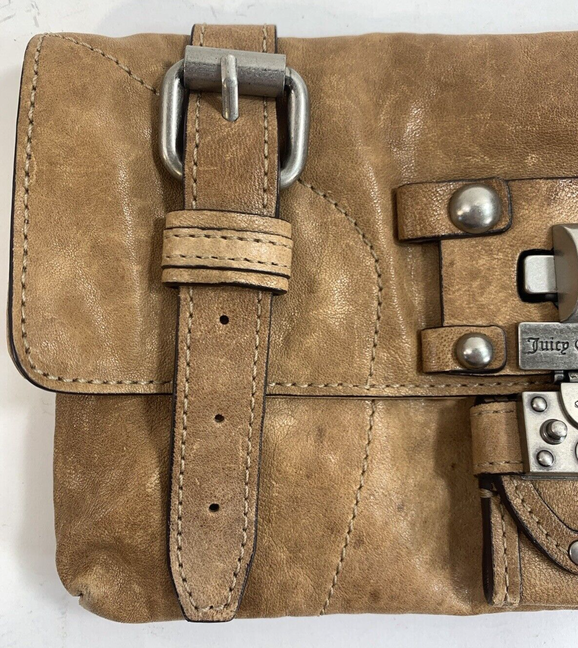 Juicy Couture Genuine Leather Tan Brown Clutch RN52002/CA16396