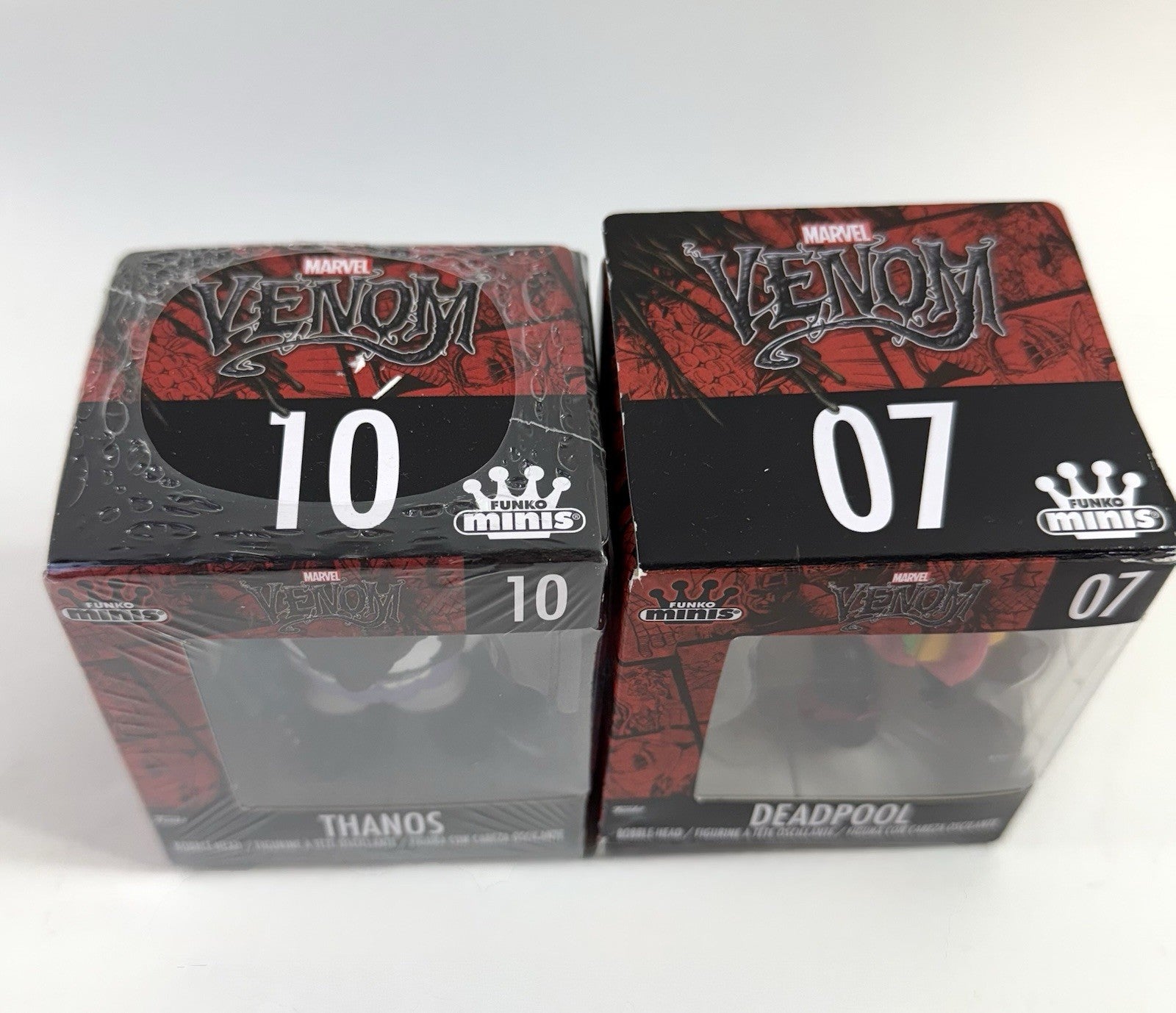 Funko Minis Marvel Venom #10 Venomized Thanos #07 Deadpool Bobblehead Figures