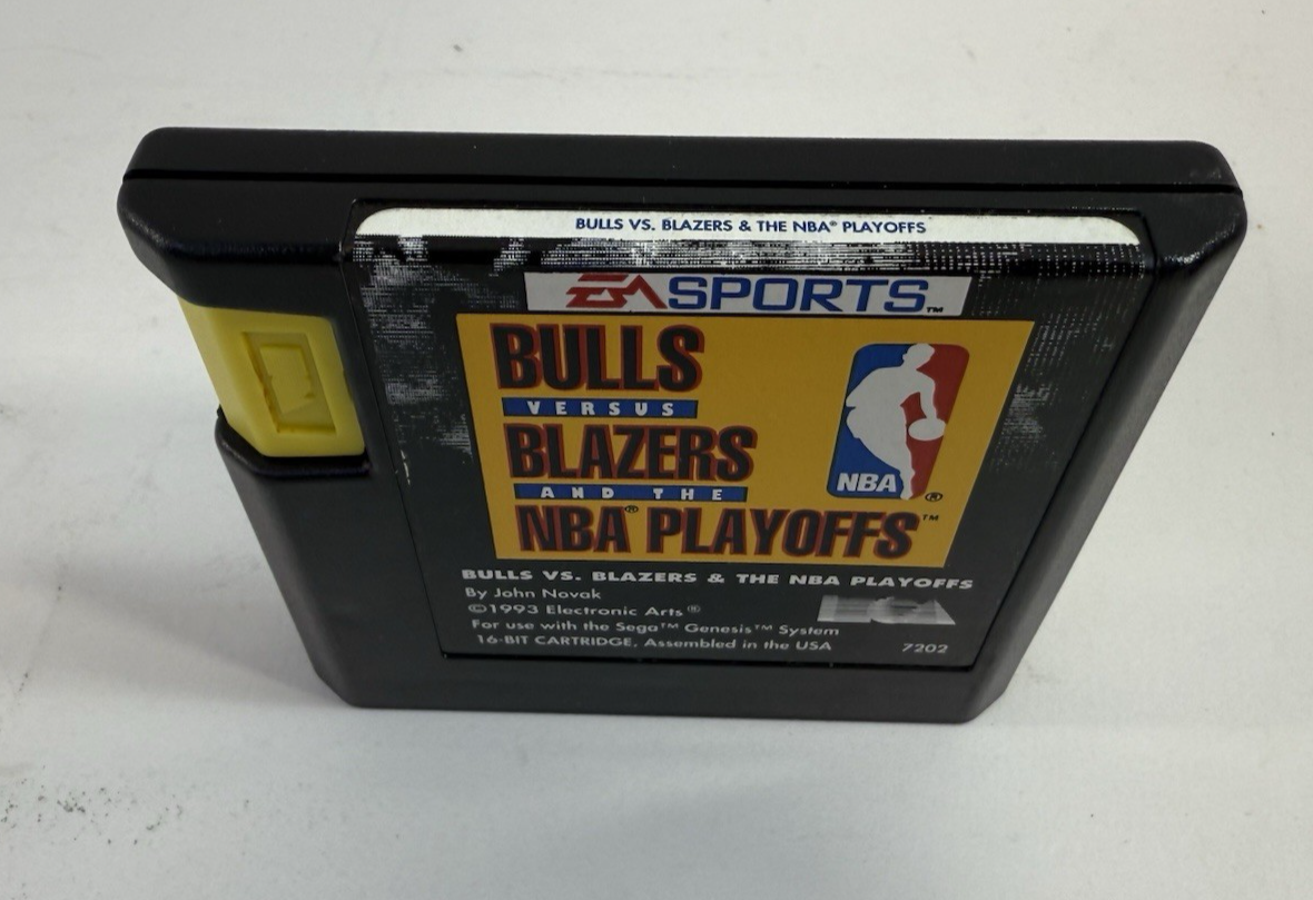 Bulls vs. Blazers and the NBA Playoffs (Sega Genesis, 1993) Game, Case, Manual