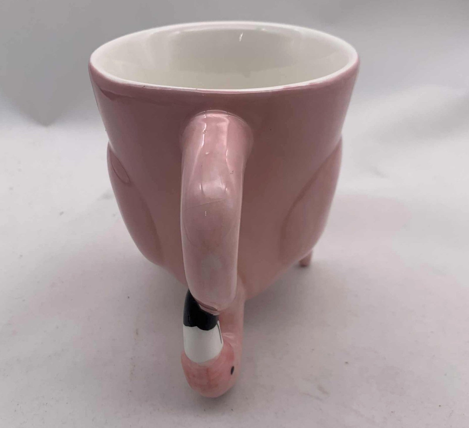 Handmade Pink Flamingo Ceramic Coffee Mug - Retro Mid-Century Style - Unmarked