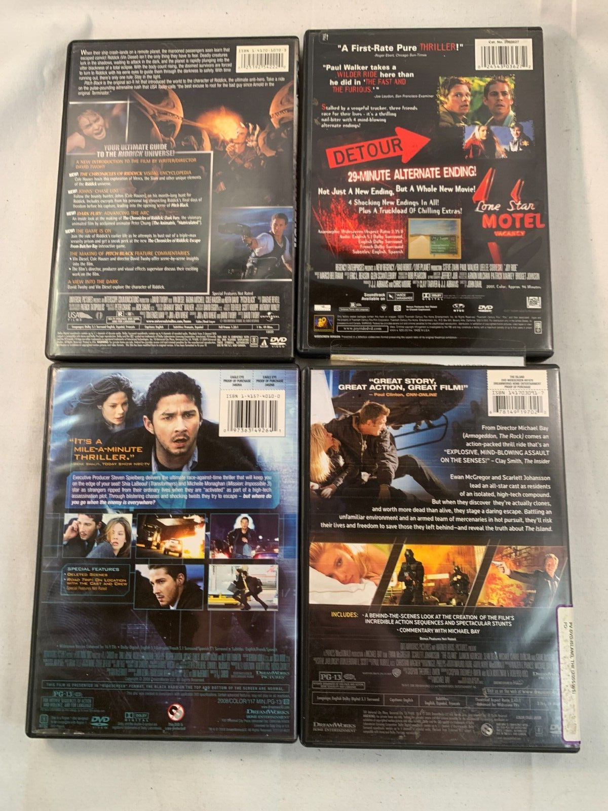 Eagle Eye (DVD thriller bundle) Pitch Black/Joy Ride/The Island