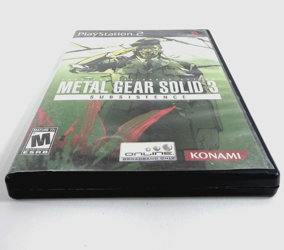 Metal Gear Solid 3: Subsistence (PlayStation 2, 2006) Game Discs & Case - Tested