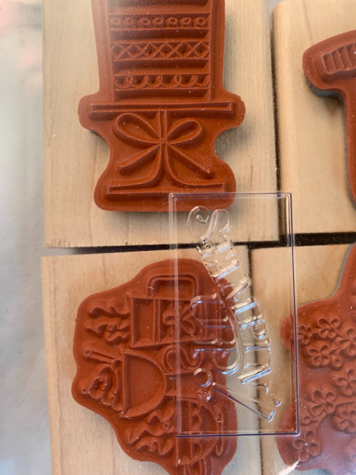 Stampin Up Bundle of 6 Celebration Stamps (candles, hearts, baby clothes + more)