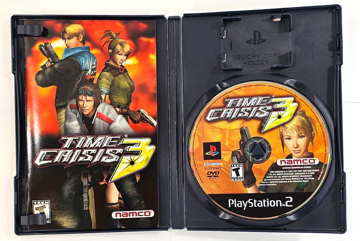 Time Crisis 3 (Sony PlayStation 2, 2003) Game Case Manual - Tested and Working