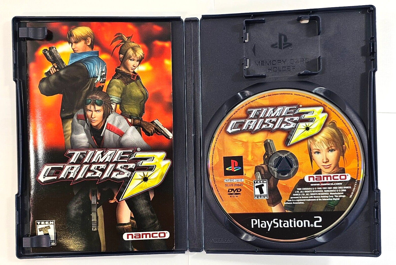 Time Crisis 3 (Sony PlayStation 2, 2003) Game Case Manual - Tested and Working