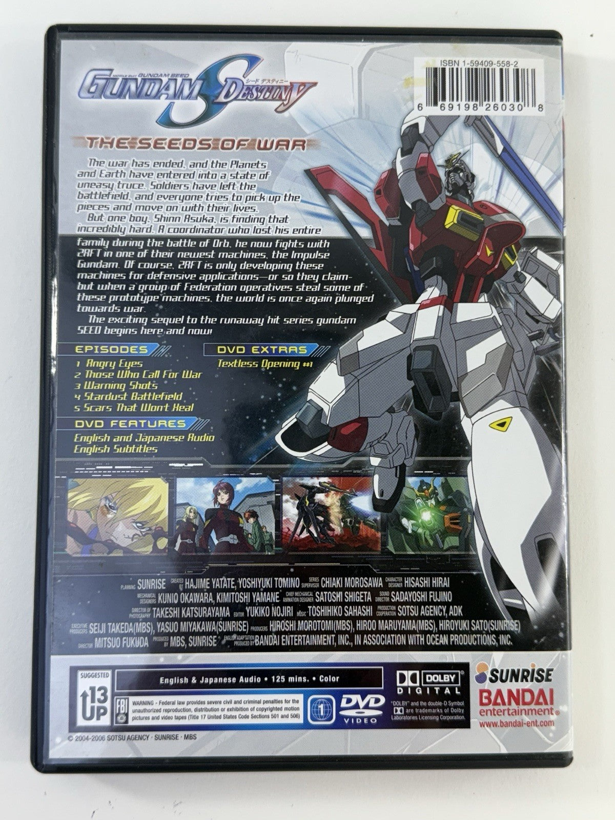 Mobile Suit Gundam SEED Destiny Vol. 1 2 3 (DVD Bundle, 2006) - Tested & Working