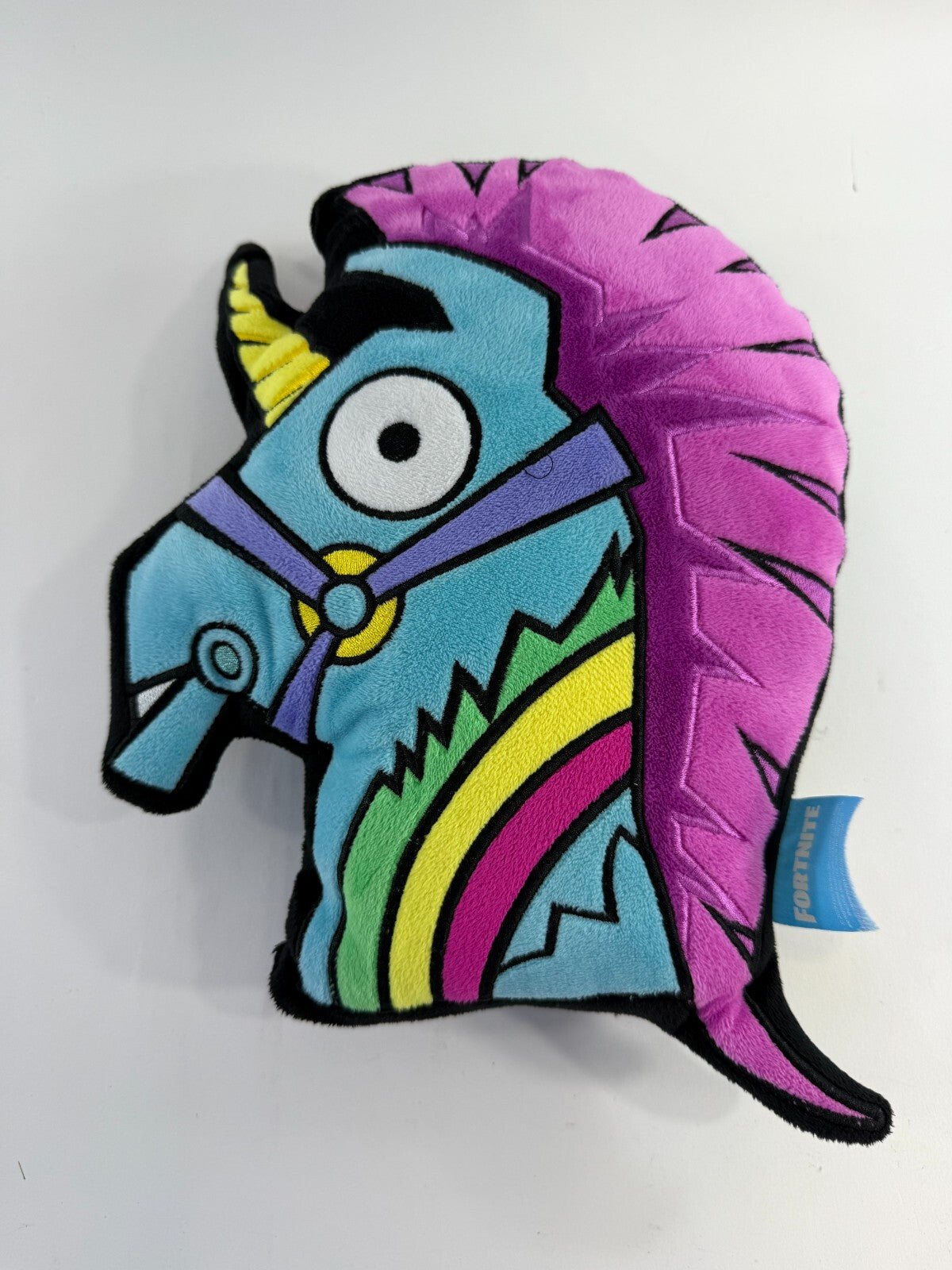 Fortnite 2019 Epic Games 12" Rainbow Unicorn Head Throw Pillow