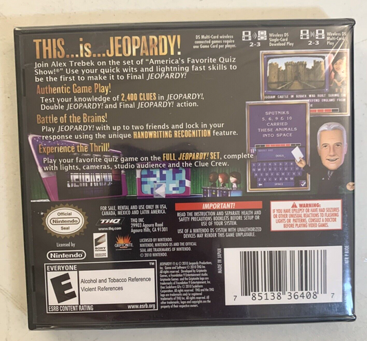 Jeopardy (Nintendo DS, 2010) New, Factory Sealed