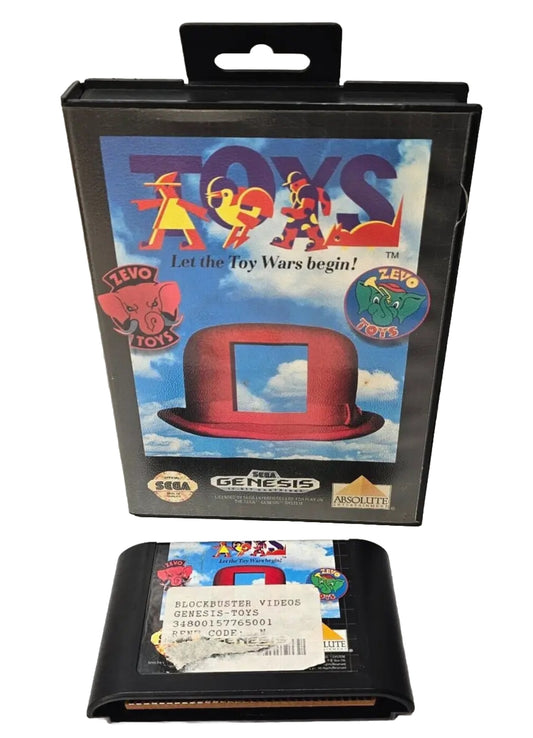 Toys: Let the Toy Wars Begin! (Sega Genesis, 1992) Game and Case