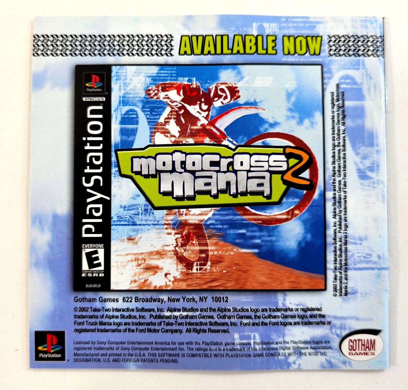 Ford Truck Mania (Sony PlayStation 1, 2003) Game Case Manual Registration Card