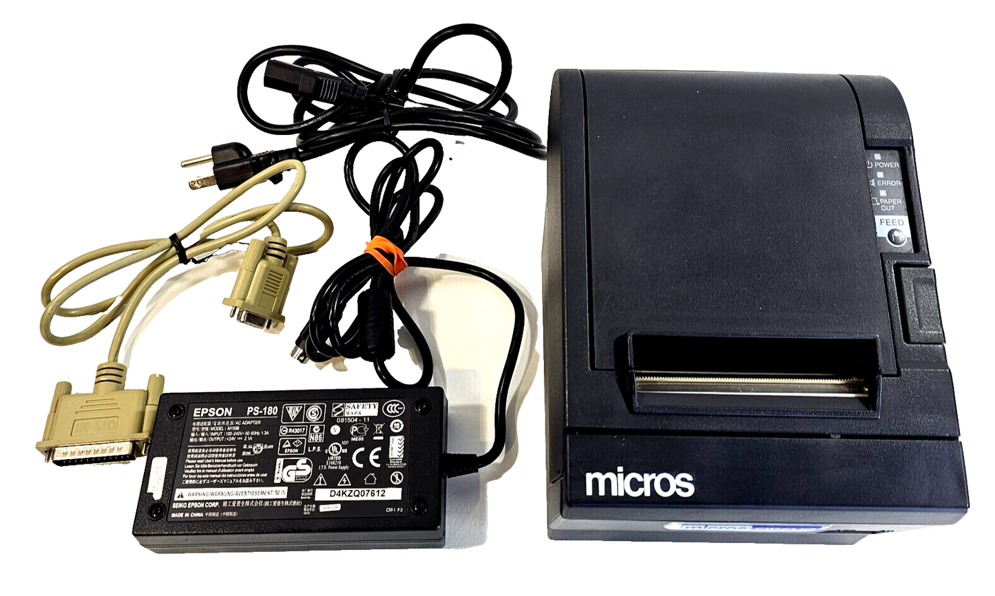 Epson TM-T88III M129C Thermal Printer with Power Supply and Cable - Tested