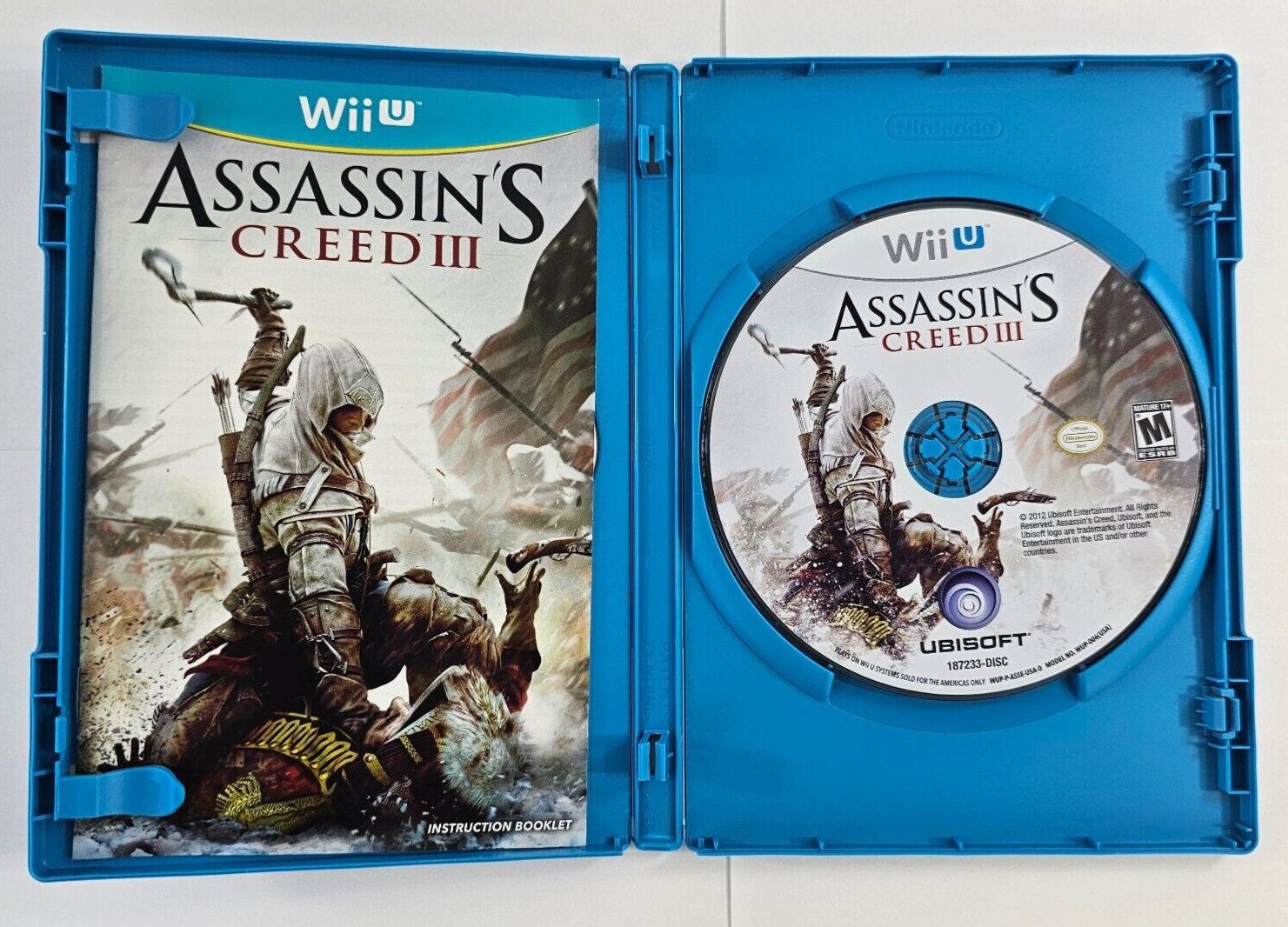 Assassin's Creed III (Nintendo Wii U, 2012) Game Case Manual - Tested