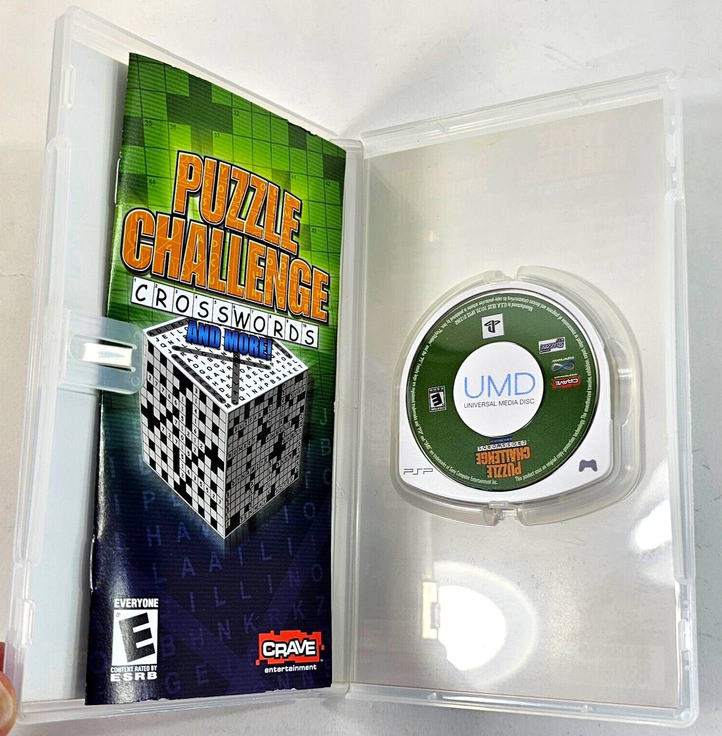 Puzzle Challenge: Crosswords and More (Sony PSP, 2006) Game Case Manual - Tested