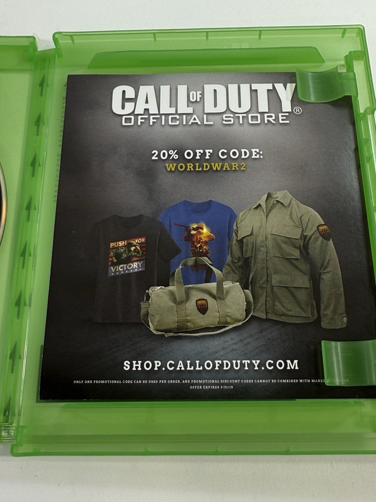 Call of Duty: WWII (Microsoft Xbox One, 2017) Game Case Insert - Tested
