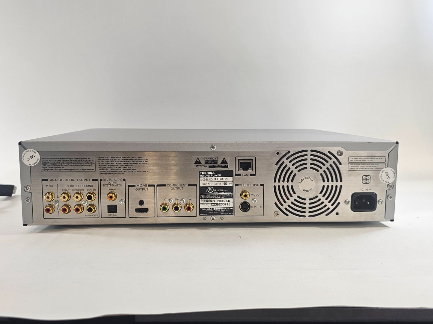 Toshiba HD-A1SN HD/DVD Player with Remote - Tested and Working - READ