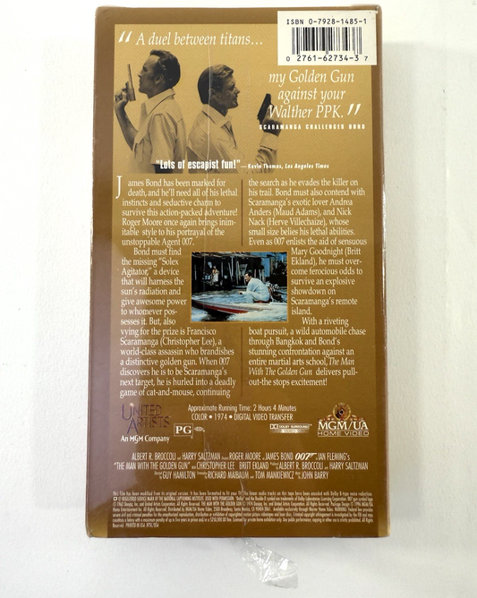 The Man with the Golden Gun (VHS, 1996) New, Factory Sealed Roger Moore Film