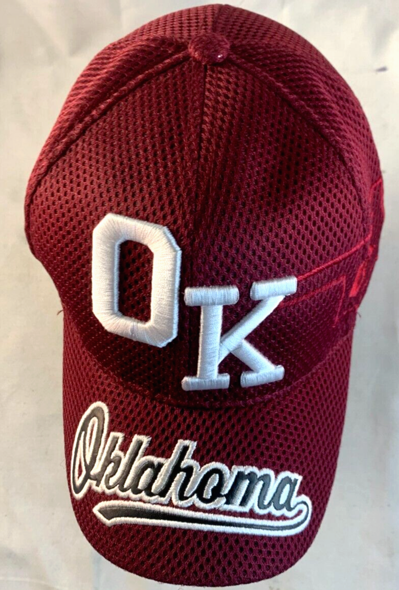 Oklahoma State Embroidered Maroon Adjustable Mesh Hat by USA Headwear