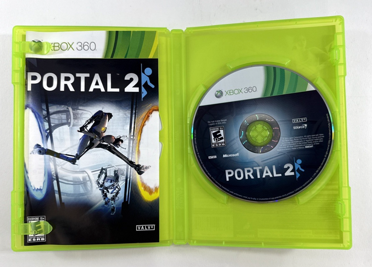 Portal 2 (Microsoft Xbox 360, 2011) Game Case Manual - Tested and Working
