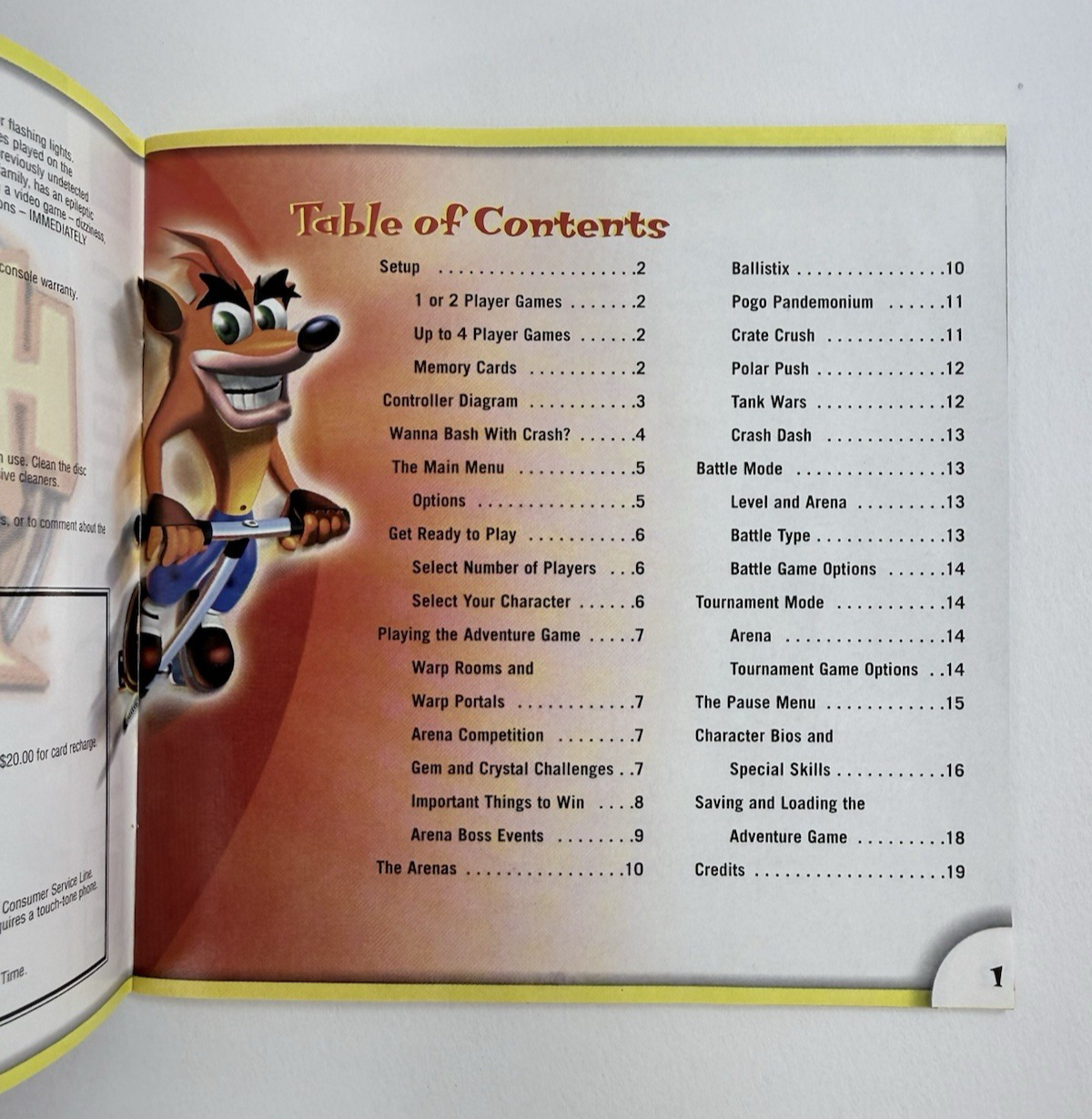 Crash Bash Collectors Edition Original Game Manual (Sony PlayStation, 2000)