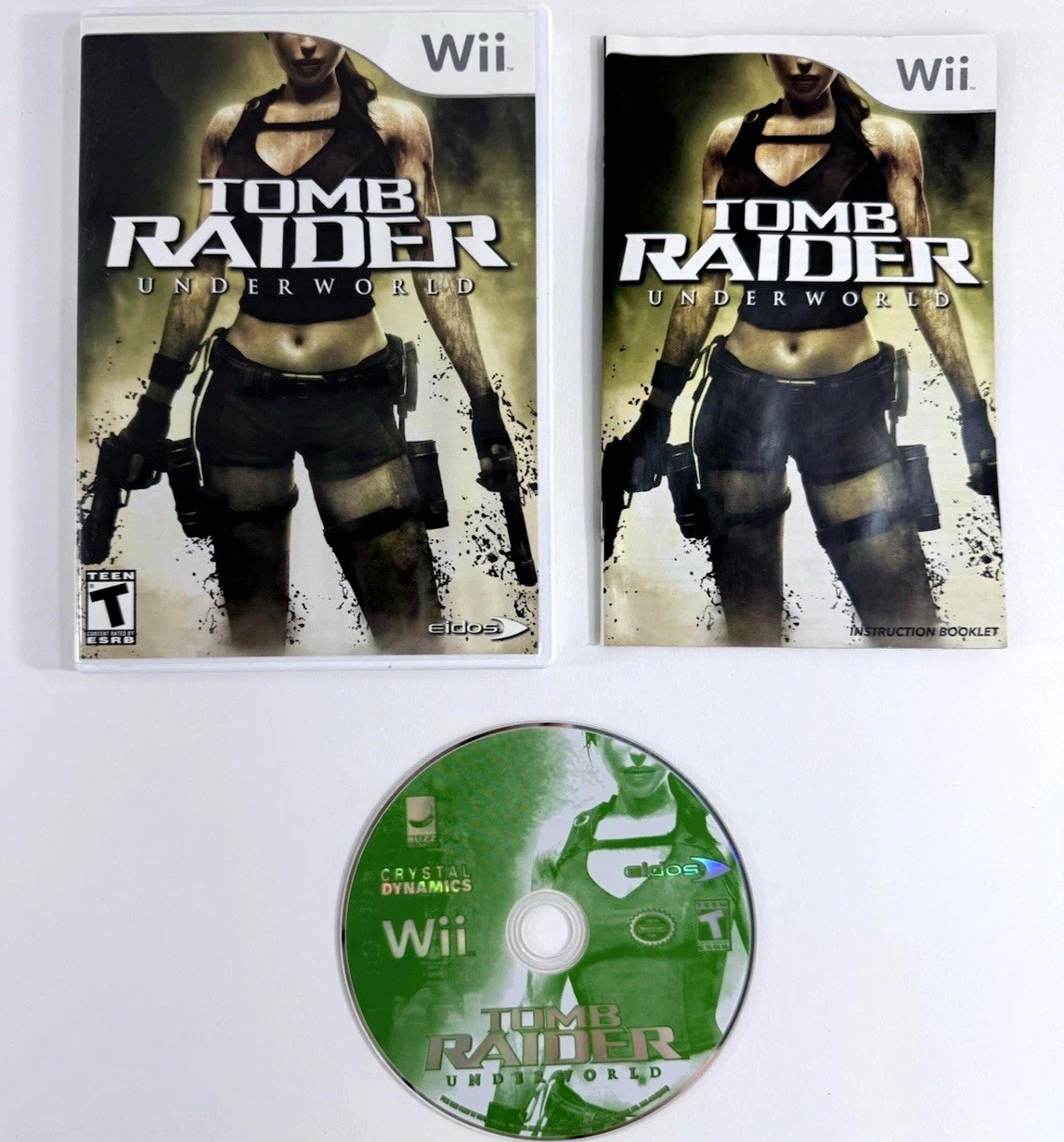 Tomb Raider: Underworld (Nintendo Wii, 2008) Game Case Manual - Tested - Read