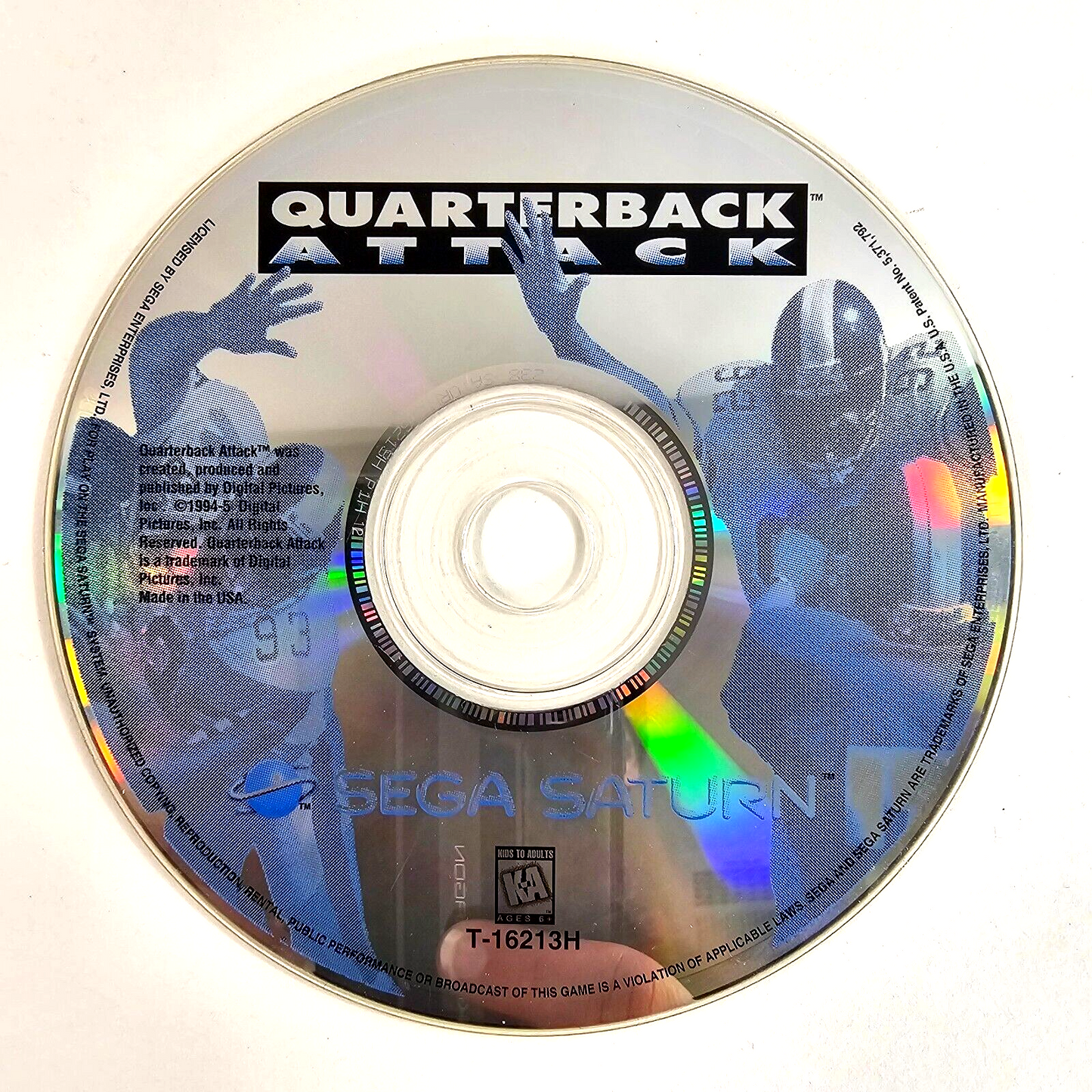 Quarterback Attack With Mike Ditka (Sega Saturn, 1995) Game Disc