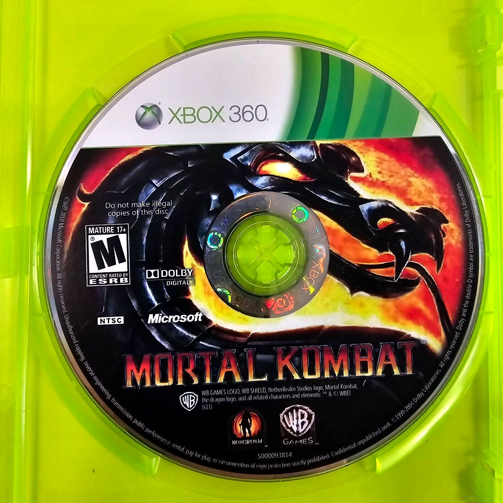Mortal Kombat (Microsoft Xbox 360, 2010) Game Case Manual Inserts - Tested
