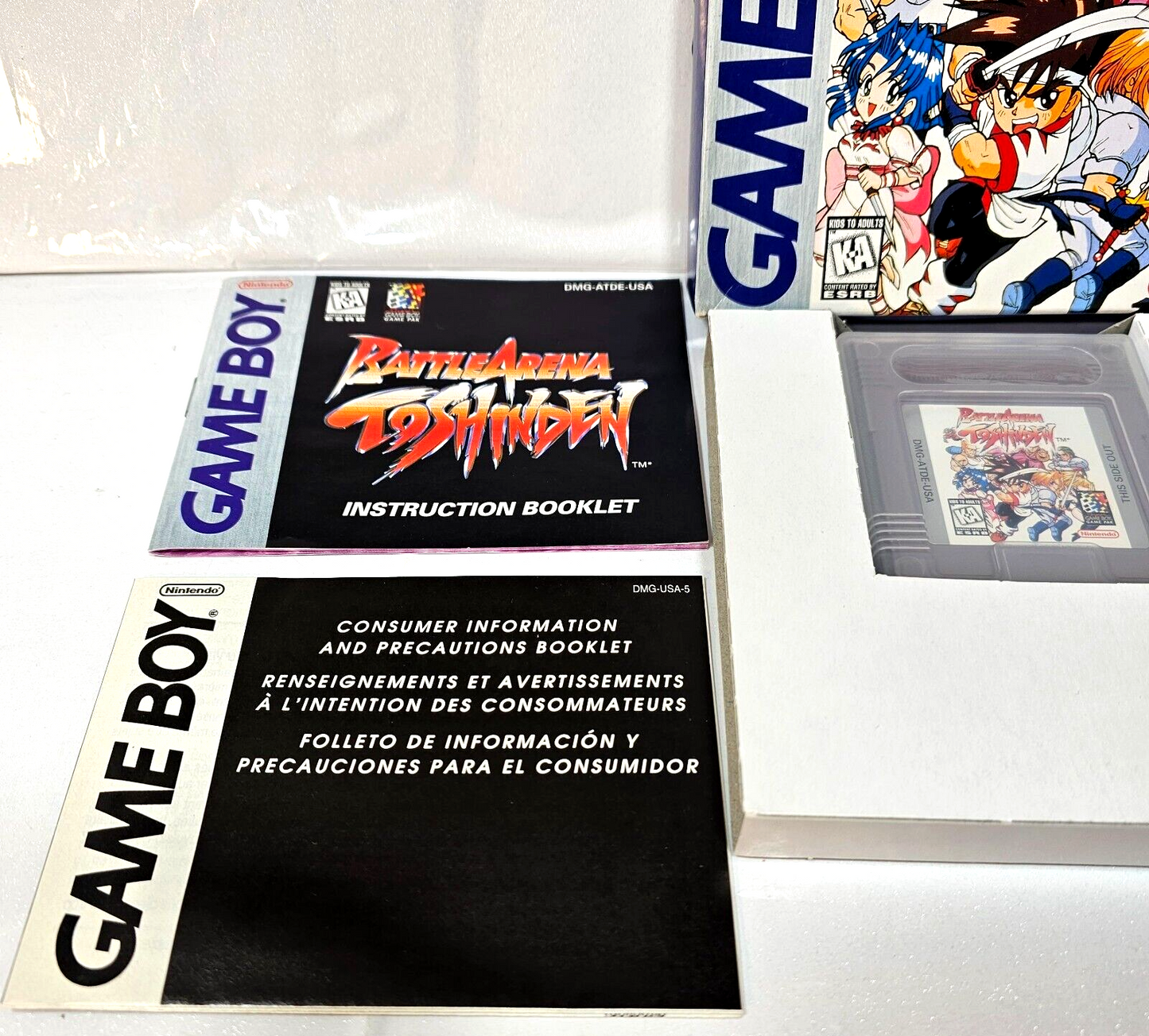 Genuine Battle Arena Toshinden (Nintendo Gameboy, 1995) Game Box Manual Inserts
