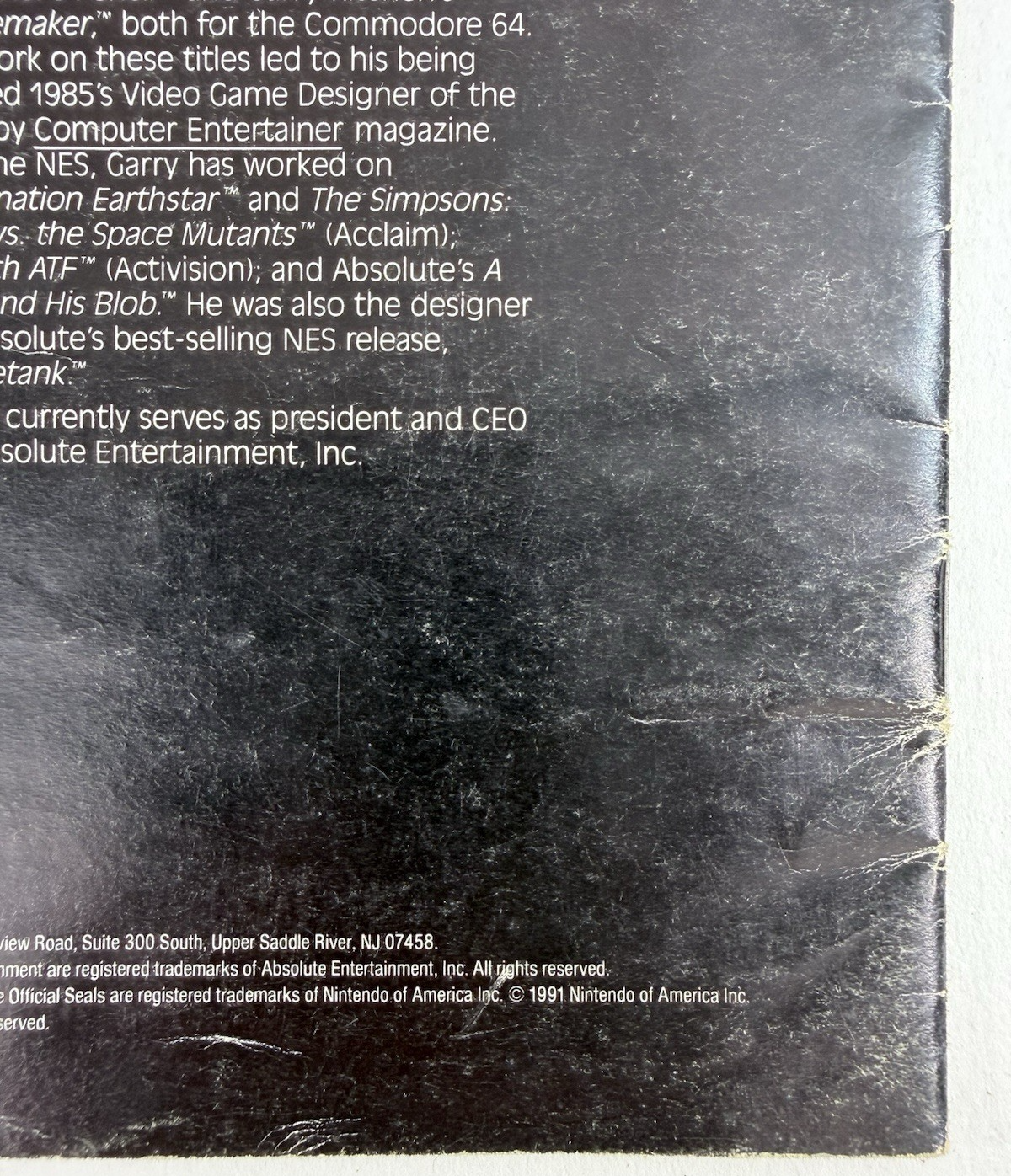 Garry Kitchen's Super Battletank War In The Gulf Instruction Manual SNS-SB-USA-1