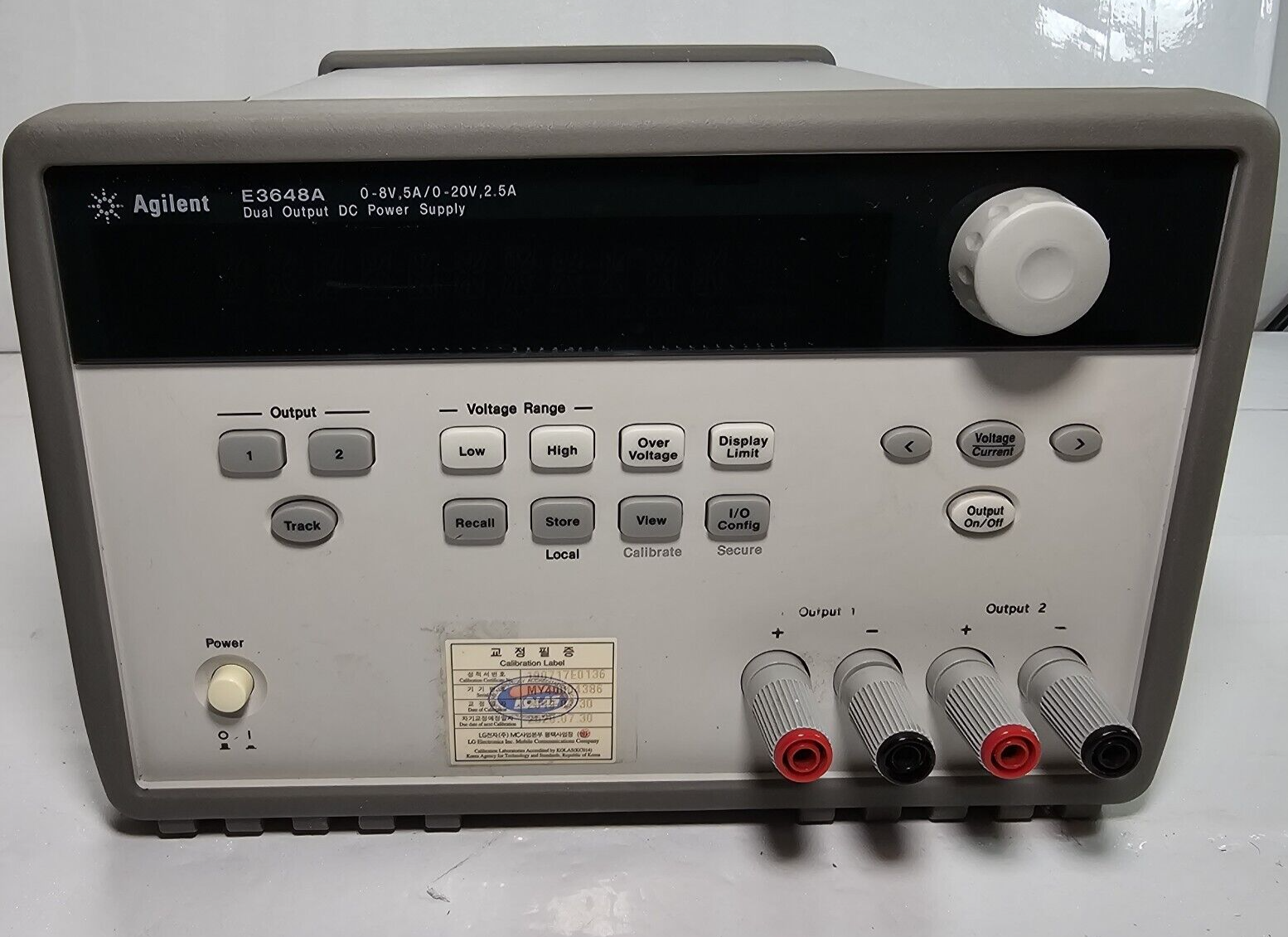 Agilent E3648A Dual Output DC Power Supply 0-8V,5A/0-20V,2.5A - Tested - 4386