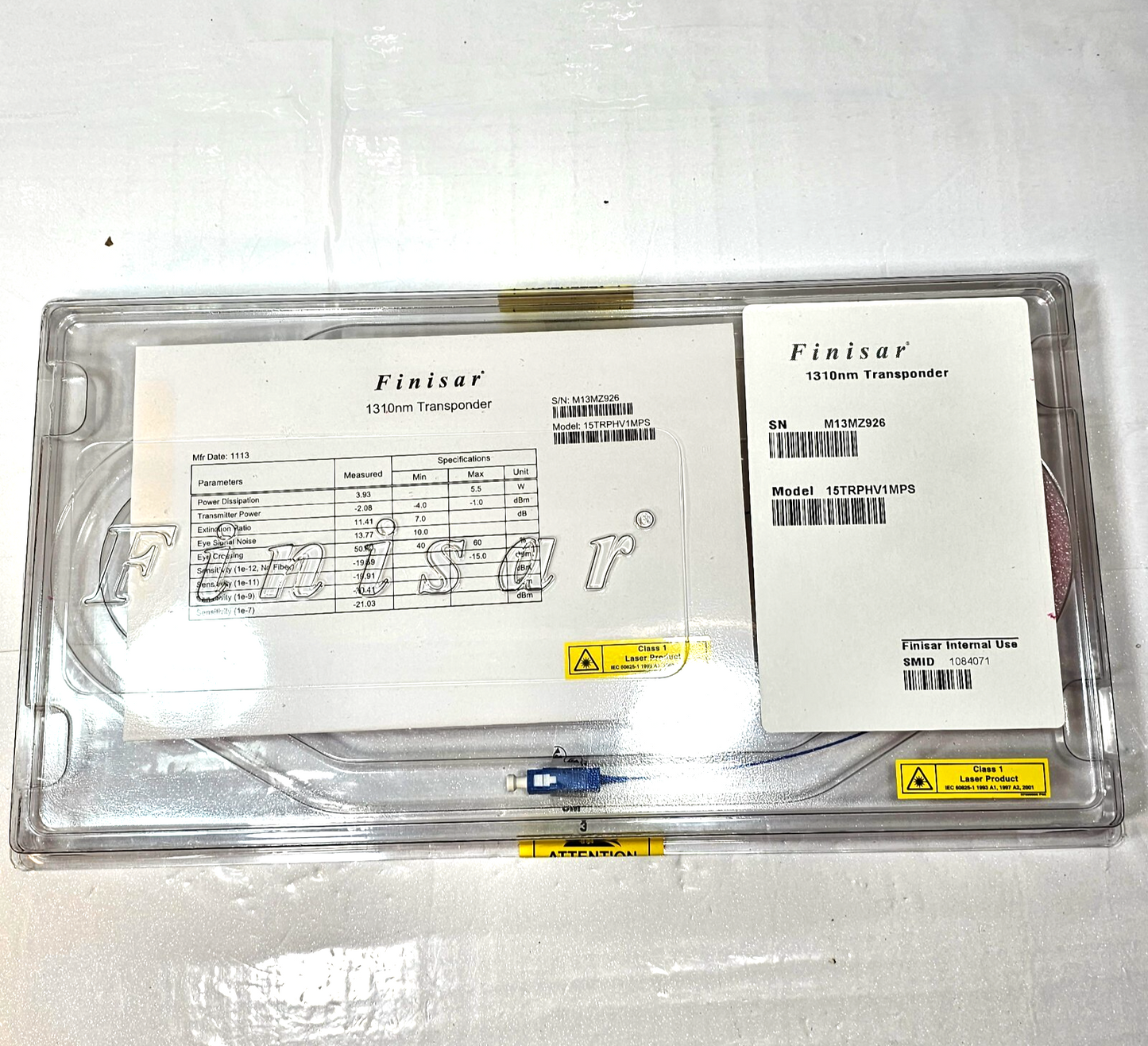 Finisar 1310nm Transponder 15TRPHV1MPS - New, Factory Sealed