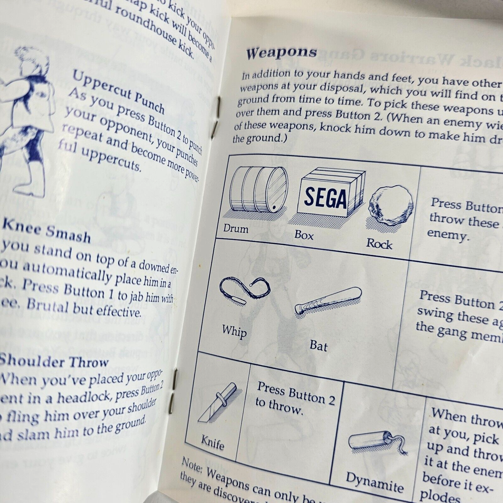 Double Dragon (Sega Master System, 1988) Game Case Manual - Tested and Working