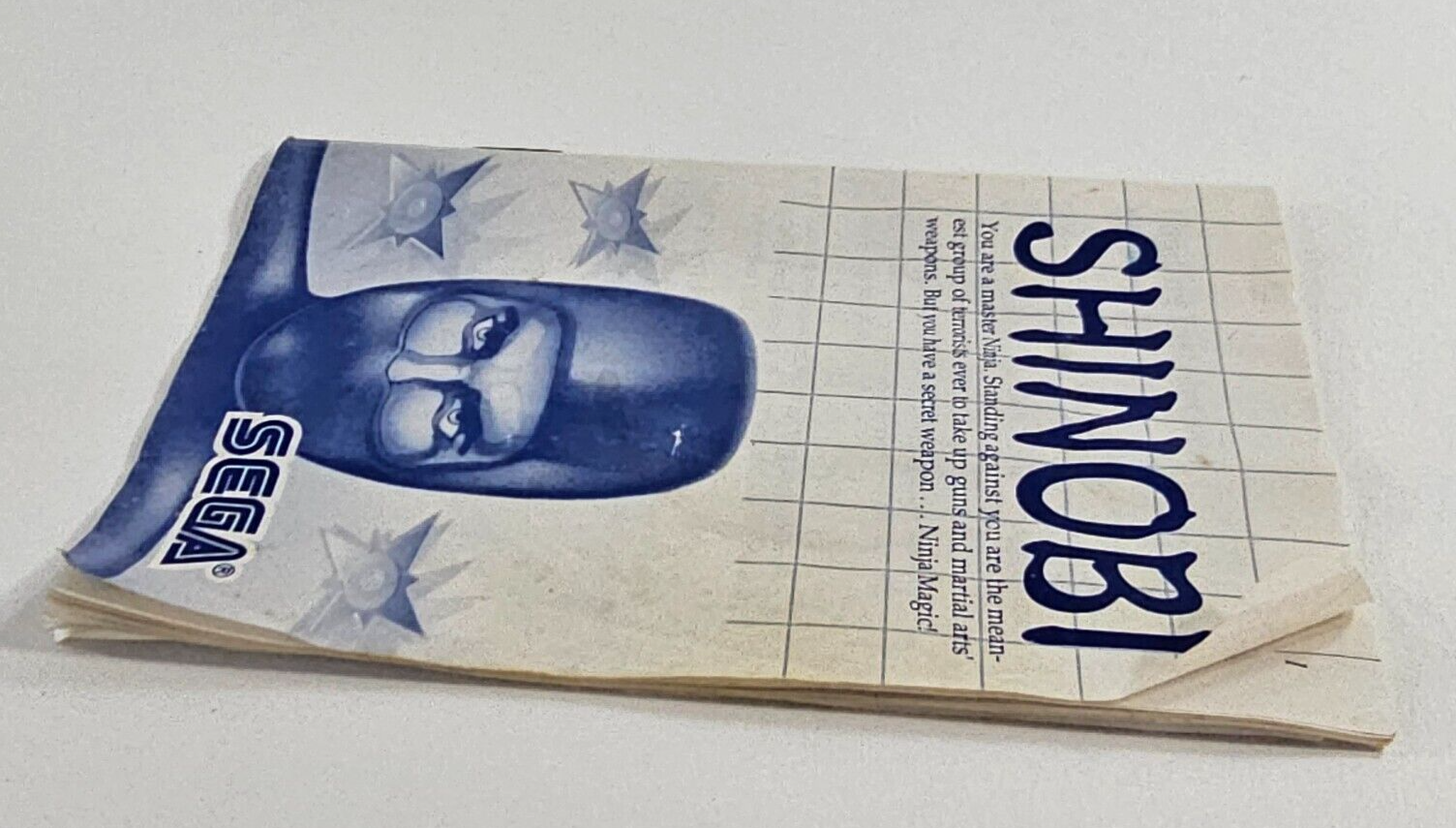 Shinobi (Sega Master System, 1988) Game Case Manual - Tested and Working