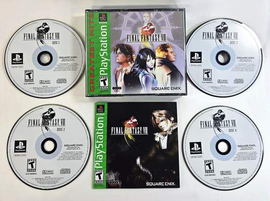 Final Fantasy VIII (PlayStation 1, 1999) Discs Case Manual Registration - Tested
